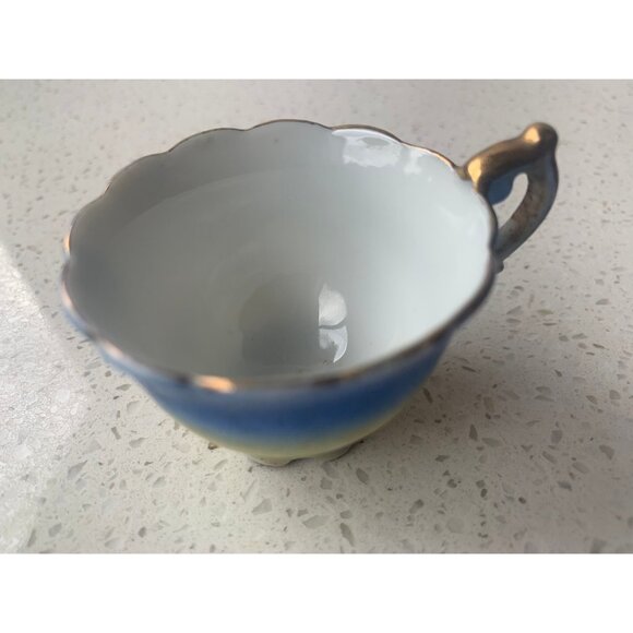 Child’s Play Toy Teacup Midcentury Blue Yellow Japan Porcelain - Picture 6 of 7